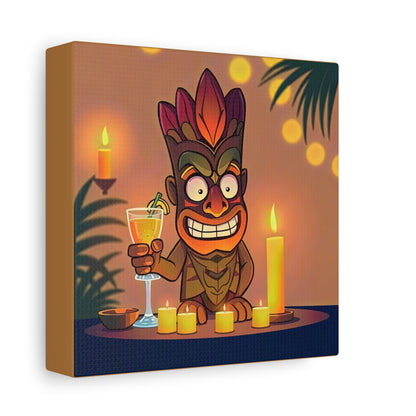 Canvas Print, Whimsical Retro Tiki Art, Tropical Drink, Matte Finish, 1 25", Wall Art, Home Decor, Beach House Decor, Hawaiian Decor,